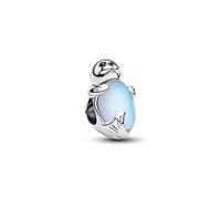 PANDORA Moments 794146C01 - Ciondolo a forma di foca in argento sterling con cristallo artificiale e vetro di pietra di luna, compatibile con Moments