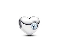 PANDORA Moments 794161C06 - Ciondolo a forma di cuore, in argento Sterling con pietra bianca e perla artificiale