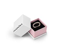 Pandora Moments Anello da donna con fascia a forma di cuori placcata in oro rosa 14k, misura 48, con confezione regalo