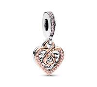 PANDORA Moments - Charm bicolori in argento sterling e placcati in oro rosa 14k
