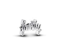 PANDORA Moments Charm Manoscritto della Famiglia in Argento Sterling con Zirconia, Compatibile con Moments, 794250C01