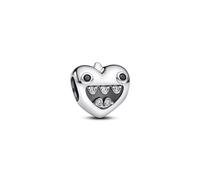 PANDORA Moments Mamas 793768C01 - Ciondolo a forma di cuore, in argento Sterling con zirconi, compatibile Moments, 8,9x10,2x10,9 mm, Argento sterling, Zirconia cubica