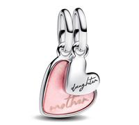 PANDORA Moments 793766C01 - Ciondolo a forma di mamma e figlia in argento Sterling compatibile con i braccialetti Me e Moments, 4,3x15,2x11,6 mm, Argento sterling, Zirconia cubica