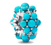 Pandora Moments 793897C02 - Ciondolo in argento sterling con zirconi, colore: turchese, 11,5x10,7x7,3 mm, Argento sterling, Zirconia cubica