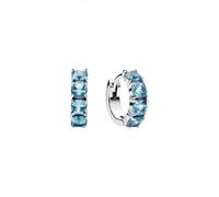 Pandora Timeless 293851C01 - Orecchini a cerchio in argento sterling con cristalli artificiali blu acquamarina, 15,5x14,7x4,2 mm, Argento sterling, Nessuna pietra preziosa