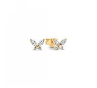 Pandora Timeless 264264C01 - Orecchini a perno con farfalla in lega di metallo placcato oro 14 K e zirconi