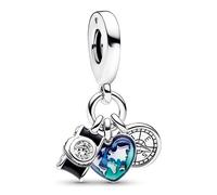 Pandora Charm triplo in argento Fotocamera, Cuore e Bussola 792703C01
