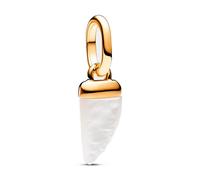 PANDORA ME Mini pendente con dente di squalo placcato in oro 14k e madreperla sintetica in bioresina bianca