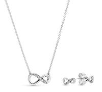 PANDORA Parure da Donna Argento Sterling 925 68323 | Set regalo con collana e orecchini abbinati, simbolo dell'eternità