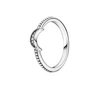 PANDORA Passions Anello con luna crescente brillante, in argento Sterling con zirconia cubica trasparente, 48