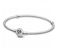 PANDORA Passions Braccialetto con cuore e simbolo dell'infinito in maglia snake in argento Sterling, 17