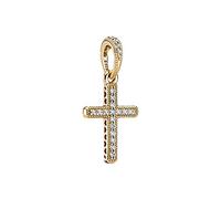 PANDORA Passions Ciondolo con croce brillante in oro con zirconi cubici trasparenti