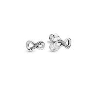 PANDORA Passions Orecchini a bottone con simbolo dell'infinito in argento Sterling con zirconi cubici trasparenti