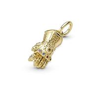 PANDORA Pendente con guanto dell'infinito Marvel placcato in oro 14 k, colori verde reale, blu reale, rosso salsa, viola reale, giallo ardente e miele