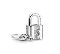 PANDORA Ciondolo Moments a forma di millepiedi in argento Sterling con cristallo nero e smalto rosa e rosa scuro