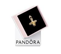 PANDORA Pendente Moments a forma di ape placcato in oro 14k con cristallo nero e giallo zolfo, zirconi cubici trasparenti e smalto nero