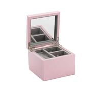 Pandora Piccolo portagioie in MDF con finta pelle di colore rosa, dimensioni: circa 16 x 16 x 11,5 cm, A004, 16x16x11,5, Legno ingegnerizzato, Senza Gemme
