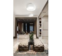 PANDORA Plafoniera 1 luce in metallo verniciato bianco opaco attacco E27 d.40cm