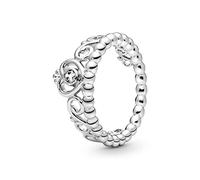 PANDORA Purely PANDORA Anello Princess con corona stile tiara, in argento con zirconia cubica, 52