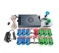 Pandora Saga DX 9800 in 1 Box Kit Copia Joystick SANWA, HAPP Pulsante Arcade Machine DIY Armadietto Casa con Tutorial (Blu Verde)