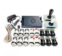 Pandora Saga DX 9800 in 1, versione speciale, kit fai da te, fino a 4 giocatori, supporta giochi 3D, joystick, pulsanti, cablaggio, cavo (blu verde)