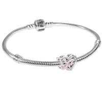 PANDORA Set di bracciali da donna, confezione multiprodotto 19 cm | Set di gioielli da donna, bracciale con ciondolo a perlina, set regalo romantico