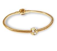 PANDORA Set di gioielli da donna, bracciale con ciondolo di perle, onde astratte color oro, senza tempo, quotidiano ed elegante 28915 20 cm