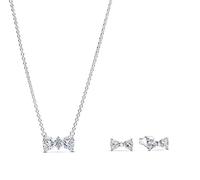 PANDORA Set di gioielli da donna: collana e orecchini coordinati, argento, fiocco scintillante - cool, moderno e adatto all'uso quotidiano 68615