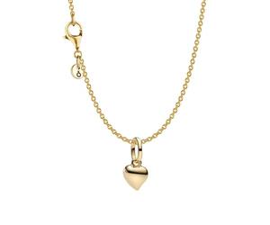 PANDORA Set di gioielli da donna, confezione multiprodotto collana con ciondolo a forma di mini cuore, color oro, regalo romantico per fidanzata o moglie 21208