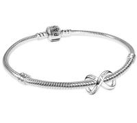 PANDORA Set di gioielli in argento con bracciale da donna Forever & Ever Infinity con ciondolo simbolo dell'eternità 68309 19 cm