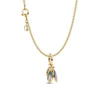PANDORA Set regalo di collana da donna, collana con cicala color oro per donna, catena con ancora e ciondolo, con zirconi cubici, confezione multiprodotto n. 21777 45 cm