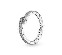 PANDORA Signature Anello brillante in argento Sterling sovrapposto con zirconia cubica trasparente, 60