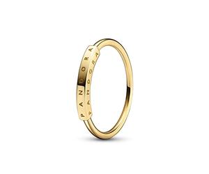 PANDORA Signature Anello in oro 14 carati con logo, 58
