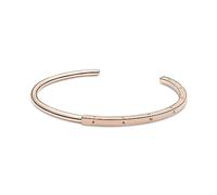 PANDORA Signature Bracciale aperto I-D placcato in oro rosa 14k, 1