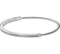 PANDORA Signature Bracciale I-D con pavé in argento Sterling con zirconia cubica trasparente, 2