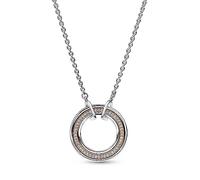 COLLANA CERCHIO BICOLORE LOGO E PAVE' 50CM DONNA PANDORA