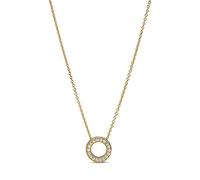 PANDORA Signature Collana reversibile con pavé a cerchio placcata in oro 14k con zirconi cubici trasparenti45