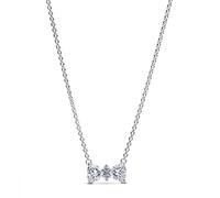 Pandora Sparkling Bow Necklace 393509C01-45 - Sterling Silver, Cubic Zirconia, 45cm