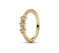 PANDORA Stars 14k gold-plated ring with clear cubic zirconia
