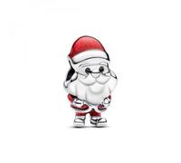 PANDORA Moments 793593C01 - Charm giocoso con Babbo Natale in argento Sterling, 10,6x16x8,8 mm, Argento sterling, Nessuna pietra preziosa