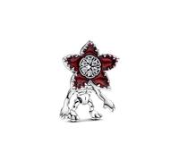 PANDORA Stranger Things 793562C01 - Charm mobile Demogorgon in argento sterling con zirconi, compatibile con bracciali Moments, Rot, Argento sterling, Zirconia cubica