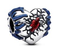 Pandora Stranger Things Glow-in-the-dark Heart Charm 793565C01 - Sterling Silver with Red Crystal