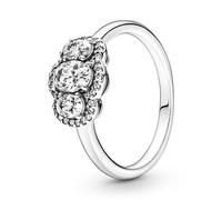 PANDORA Three Stone Vintage 190049C01-50 - Anello in metallo, zirconia cubica, Metallo, zirconia cubica