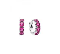 Pandora Timeless 293851C02 - Orecchini a cerchio in argento sterling con cristalli artificiali rosa, 15,5x14,7x4,2 mm, Argento sterling, Nessuna pietra preziosa