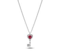 PANDORA Timeless 394392C01-45 - Collana con ciondolo a forma di cuore in argento sterling con zirconi, 45 cm