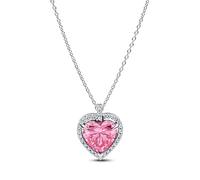 Pandora Collana con alone a forma di cuore rosa 394414C01