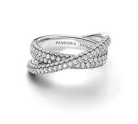 PANDORA Timeless Anello a croce in argento Sterling con zirconia cubica trasparente, 60