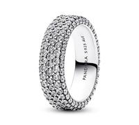 PANDORA Timeless Anello a fila singola in argento Sterling con pavé e zirconi cubici trasparenti, 48