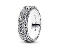 PANDORA Timeless Anello a fila singola in argento Sterling con pavé e zirconi cubici trasparenti, 54