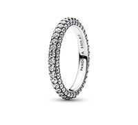 PANDORA Timeless Anello a fila singola in argento Sterling con pavé e zirconi cubici trasparenti, 58